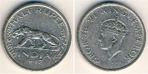 1/2 Rupee Raj Britannico (1858-1947) Nichel Giorgio VI (1895-1952)