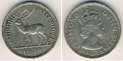 1/2 Rupee Mauricio Níquel/Cobre 