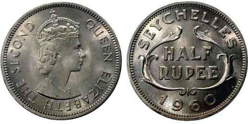 1/2 Rupee Seychelles Níquel/Cobre Isabel II (1926-2022)