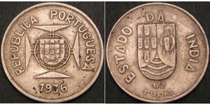 1/2 Rupee India portuguesa (1510-1961) Plata 