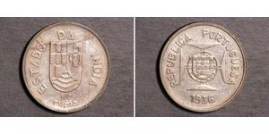 1/2 Rupee India portuguesa (1510-1961) Plata 