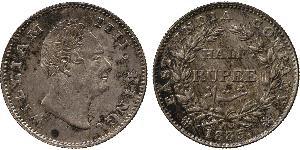 1/2 Rupee Raj Británico (1858-1947) Plata Guillermo IV (1765-1837)