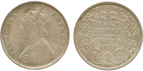 1/2 Rupee Britisch-Indien (1858-1947) Silber Victoria (1819 - 1901)