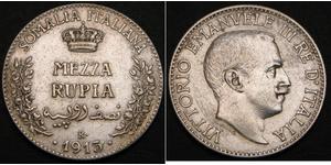 1/2 Rupee Kingdom of Italy (1861-1946) Silber Viktor Emanuel III. (Italien) (1869 - 1947)