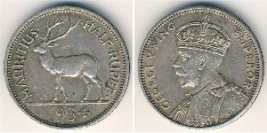 1/2 Rupee Mauritius Silber George V (1865-1936)