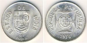 1/2 Rupee Portugiesisch-Indien (1510-1961) Silber 