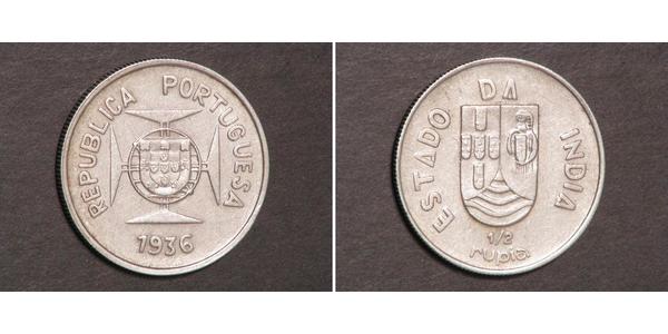 1/2 Rupee Portugiesisch-Indien (1510-1961) Silber 