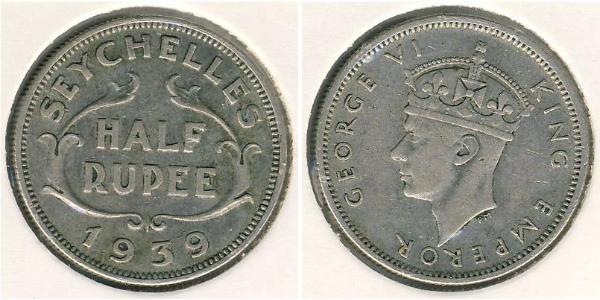 1/2 Rupee Seychellen Silber Georg VI (1895-1952)