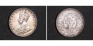 1/2 Rupee British Raj (1858-1947) Silver George V of the United Kingdom (1865-1936)