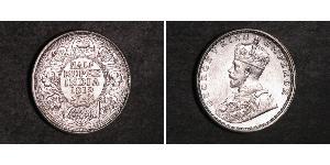 1/2 Rupee British Raj (1858-1947) Silver George V of the United Kingdom (1865-1936)