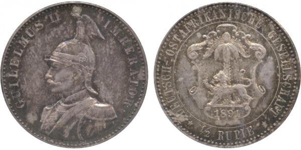 1/2 Rupee German East Africa (1885-1919) Silver 