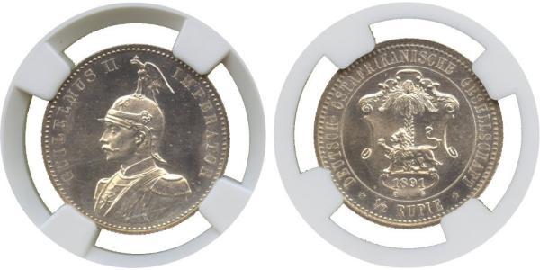 1/2 Rupee German East Africa (1885-1919) Silver 