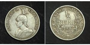 1/2 Rupee German East Africa (1885-1919) 銀 