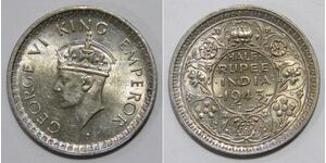 1/2 Rupee 印度 銀 