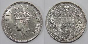 1/2 Rupee 印度 銀 