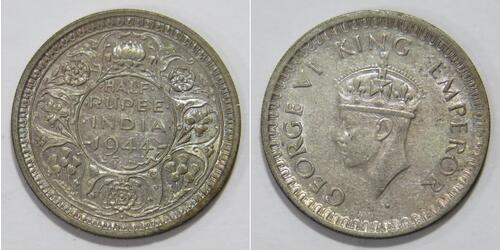 1/2 Rupee 印度 銀 