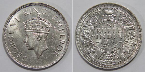 1/2 Rupee 印度 銀 