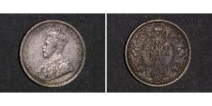 1/2 Rupee 英属印度 (1858 - 1947) 銀 乔治五世  (1865-1936)