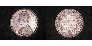 1/2 Rupee 英属印度 (1858 - 1947) 銀 维多利亚 (英国君主)