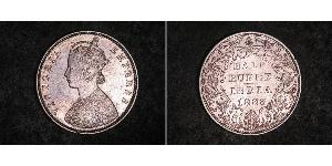 1/2 Rupee 英属印度 (1858 - 1947) 銀 维多利亚 (英国君主)