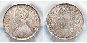 1/2 Rupee 英属印度 (1858 - 1947) 銀 维多利亚 (英国君主)