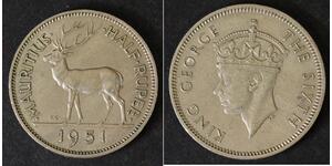 1/2 Rupee Mauritius 銅/镍 