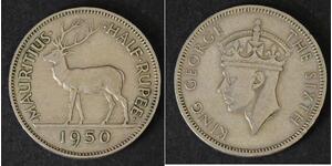 1/2 Rupee Mauritius 銅/镍 