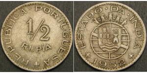1/2 Rupee 葡屬印度 (1505 - 1961) 銅/镍 