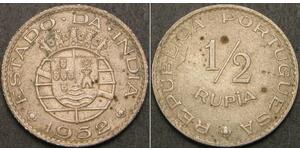 1/2 Rupee 葡屬印度 (1505 - 1961) 銅/镍 