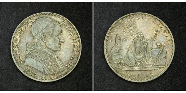 1/2 Scudo / 50 Baiocco 教皇国 (754 - 1870) 銀 