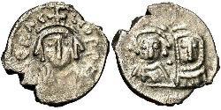 1/2 Siliqua 拜占庭帝国 銀 Heraclius (575-641)