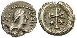 1/2 Siliqua 拜占庭帝国 銀 查士丁二世