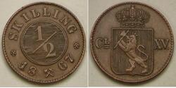 1/2 Skilling Norway Copper 