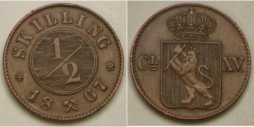 1/2 Skilling Norway Copper 