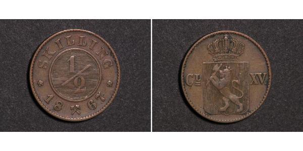1/2 Skilling Norway Copper 