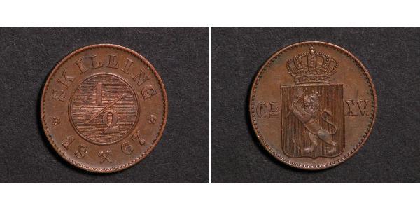 1/2 Skilling Norway Copper 