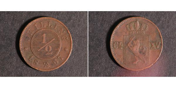 1/2 Skilling Norway Copper 