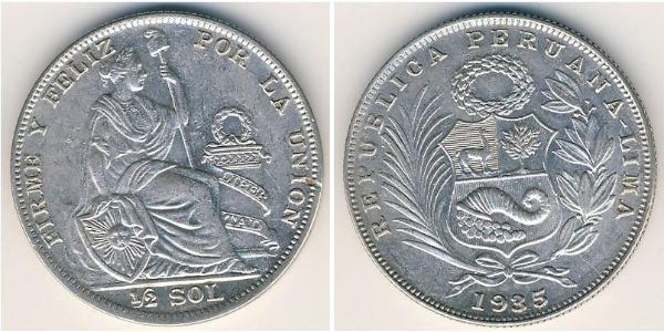 1/2 Sol Perú Plata 