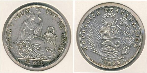 1/2 Sol Perú Plata 