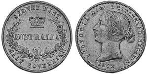 1/2 Sovereign Australia (1788 - 1939) Gold Victoria (1819 - 1901)