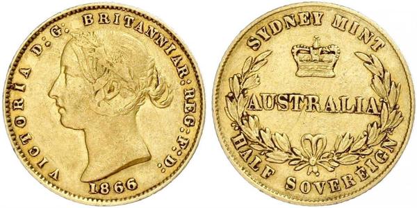 1/2 Sovereign Australia (1788 - 1939) Gold Victoria (1819 - 1901)