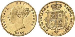 1/2 Sovereign Vereinigtes Königreich von Großbritannien und Irland (1801-1922) Gold Victoria (1819 - 1901)