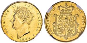 1/2 Sovereign Vereinigtes Königreich von Großbritannien und Irland (1801-1922) Gold Georg IV (1762-1830)