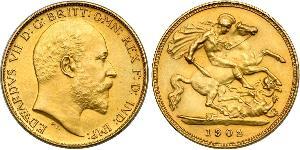 1/2 Sovereign Vereinigtes Königreich von Großbritannien und Irland (1801-1922) Gold Eduard VII (1841-1910)