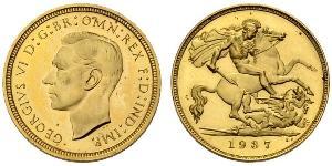 1/2 Sovereign Feriind Kiningrik (1922-) Or George VI (1895-1952)