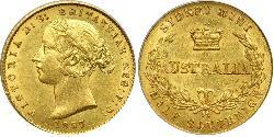 1/2 Sovereign Ôstralie (1788 - 1939) Or Victoria (1819 - 1901)