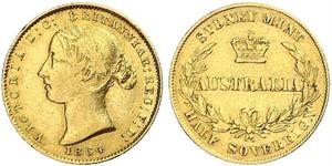 1/2 Sovereign Ôstralie (1788 - 1939) Or Victoria (1819 - 1901)