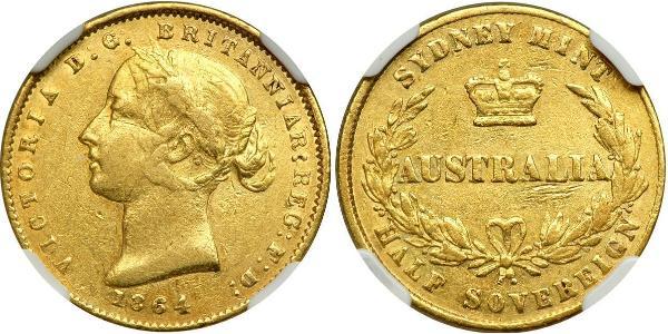 1/2 Sovereign Australia (1788 - 1939) Oro Victoria (1819 - 1901)