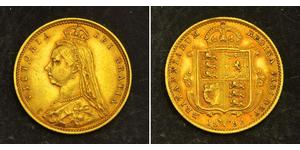 1/2 Sovereign Regno Unito  Oro Vittoria (1819 - 1901)