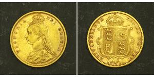 1/2 Sovereign Regno Unito  Oro Vittoria (1819 - 1901)